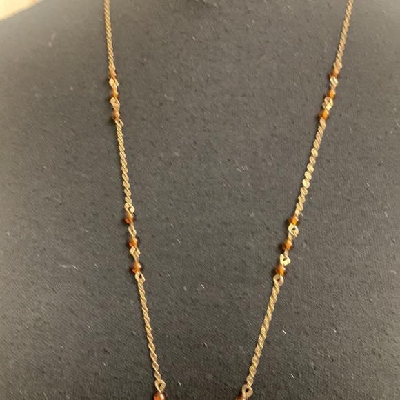 Necklace, Golden brown beads with gold - Picture 5 of 7